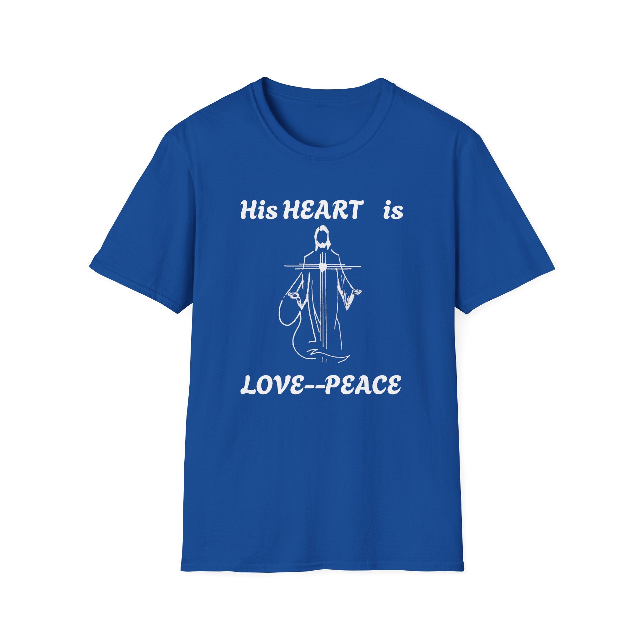 Christian Graphic Jesus  "His Heart is Love Peace" T-shirt
