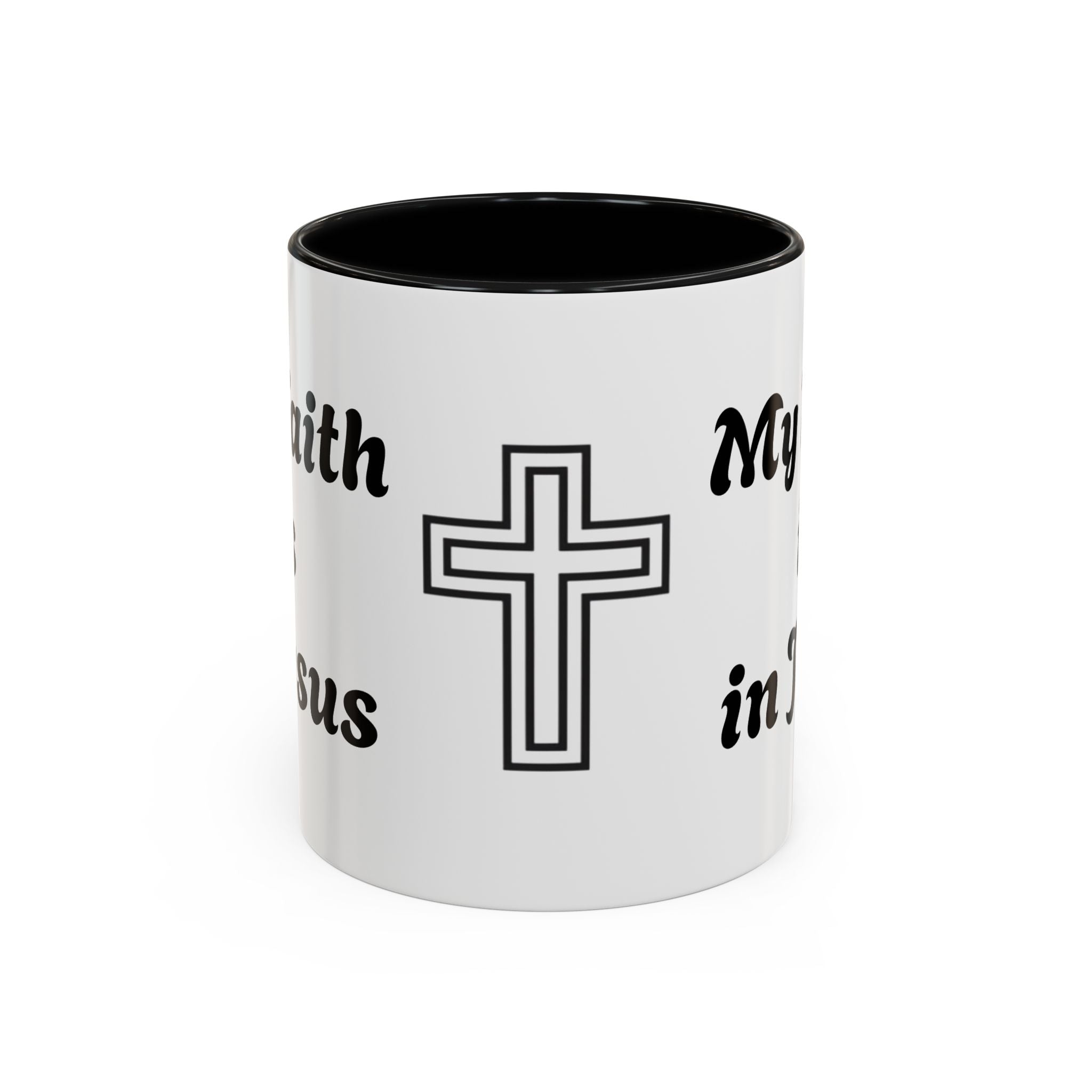 My Faith Is in Jesus Accent Coffee Mug — Christian Cross Tea Cup (11/15oz)