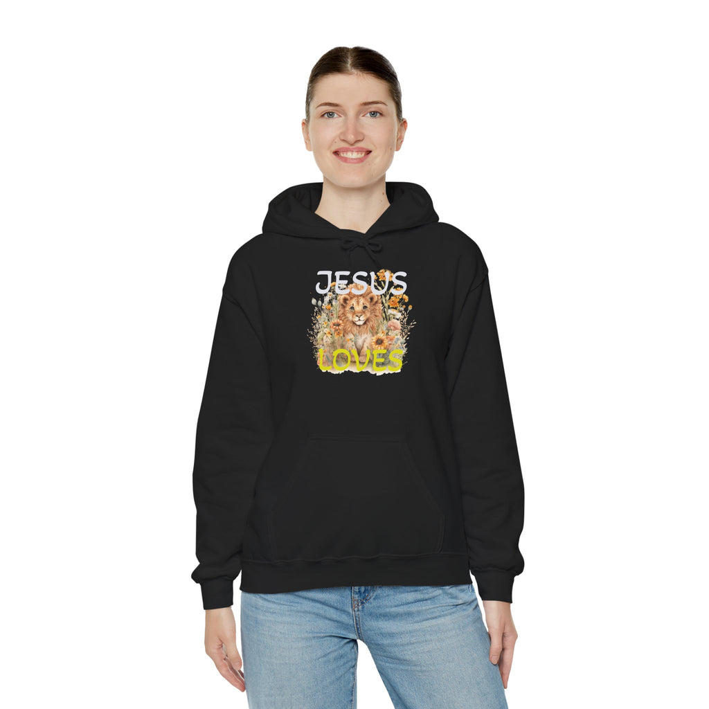 Jesus Loves Lion Hoodie - Faith-Inspired Christian Pullover
