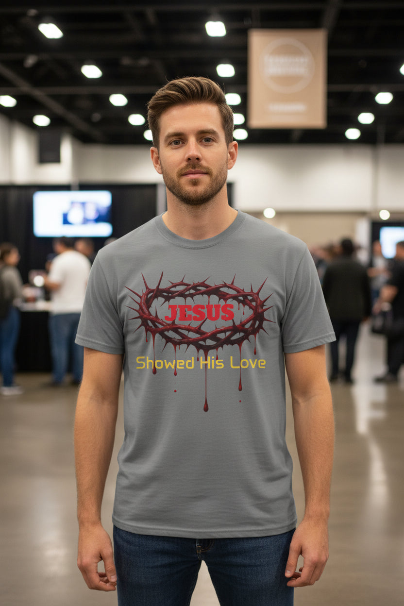 Jesus Showed His Love T-Shirt — Crown of Thorns Christian Tee