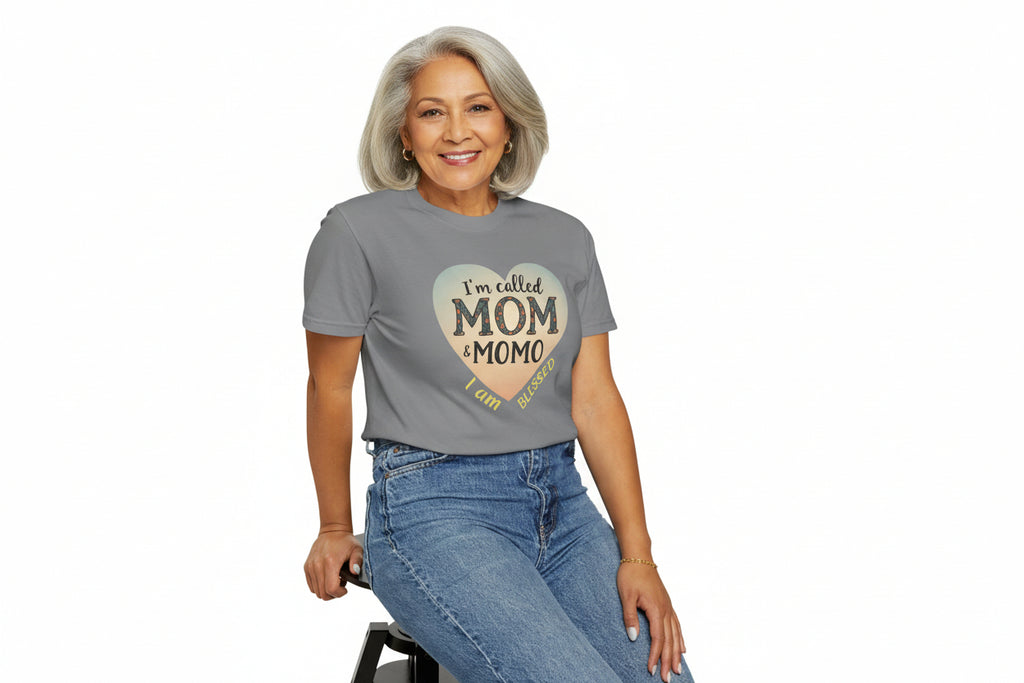 I'm Called Mom & Momo T-Shirt — "I Am Blessed" Heart Design