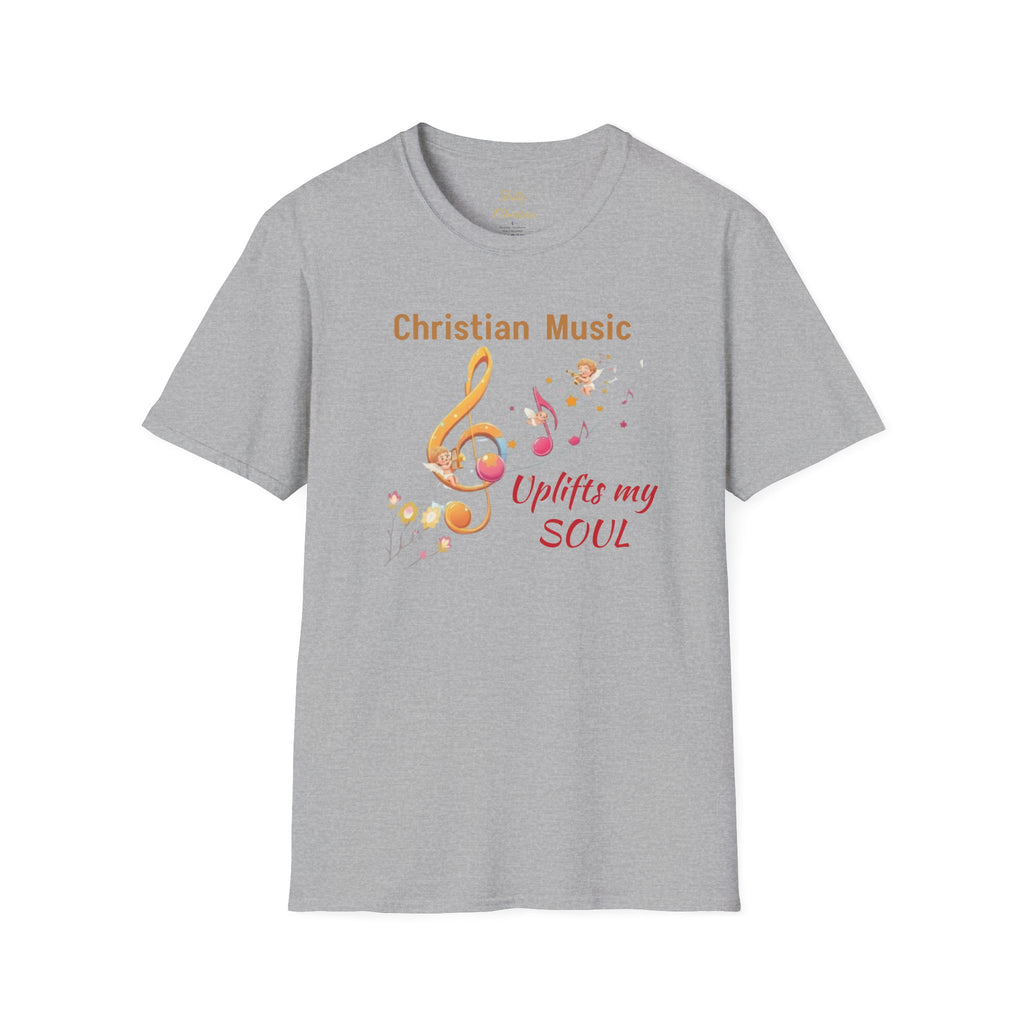 Christian Music T-Shirt – "Uplifts My Soul" Inspirational Faith Tee