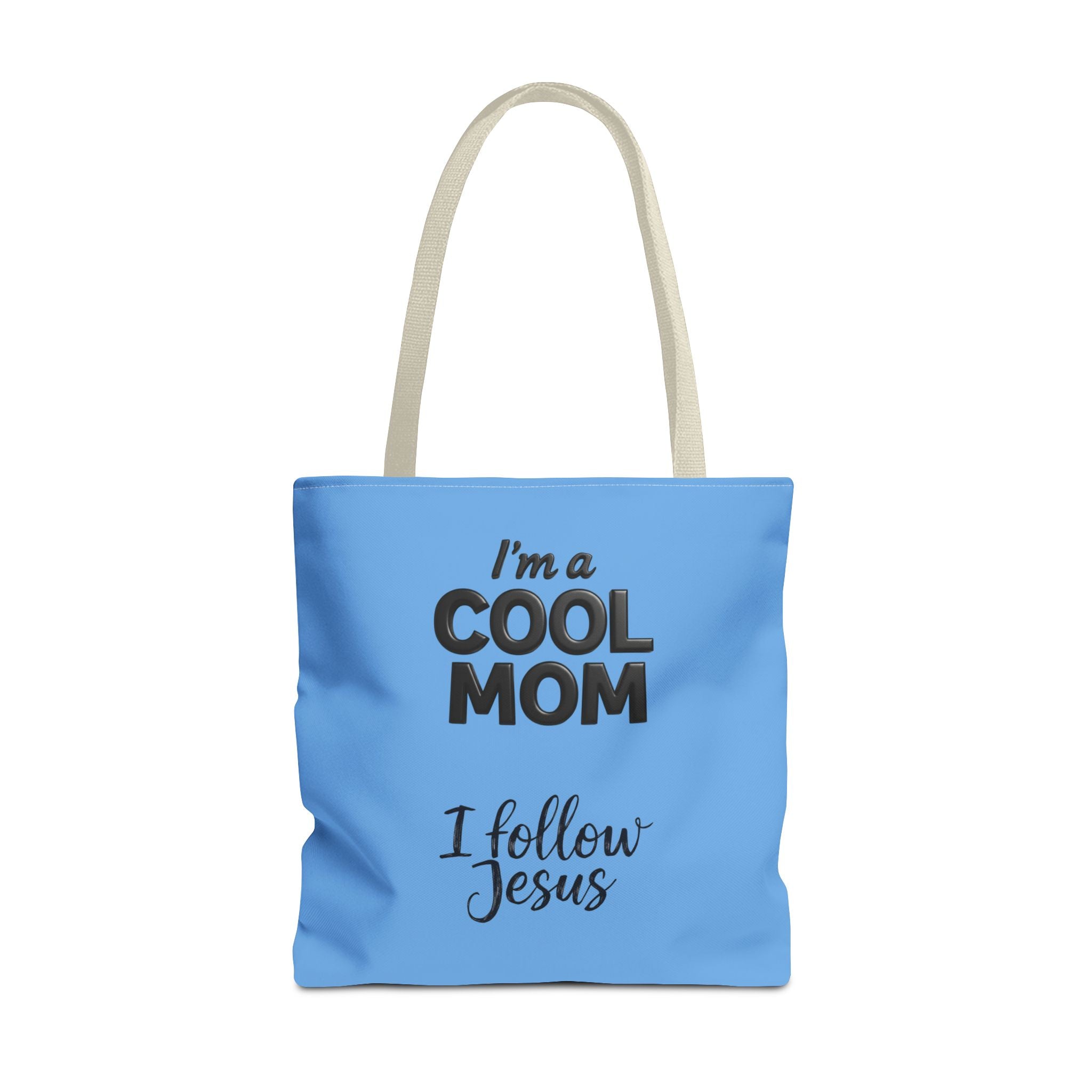 Cool Mom Tote Bag – "I Follow Jesus" Christian Faith Beach & Grocery Tote