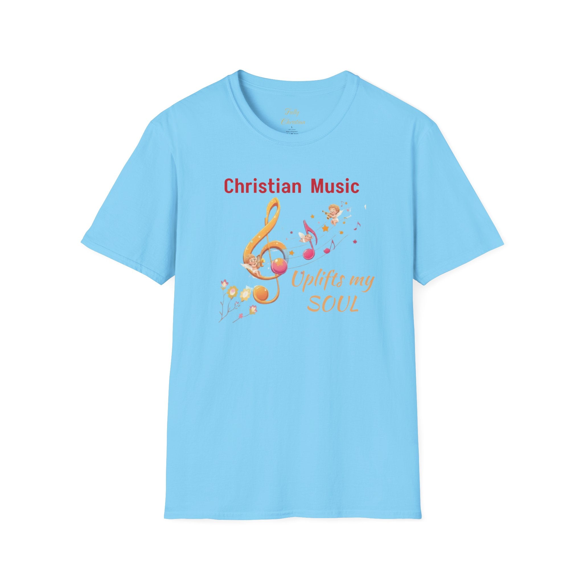 Christian Music T-Shirt – "Uplifts My Soul" Inspirational Faith Tee