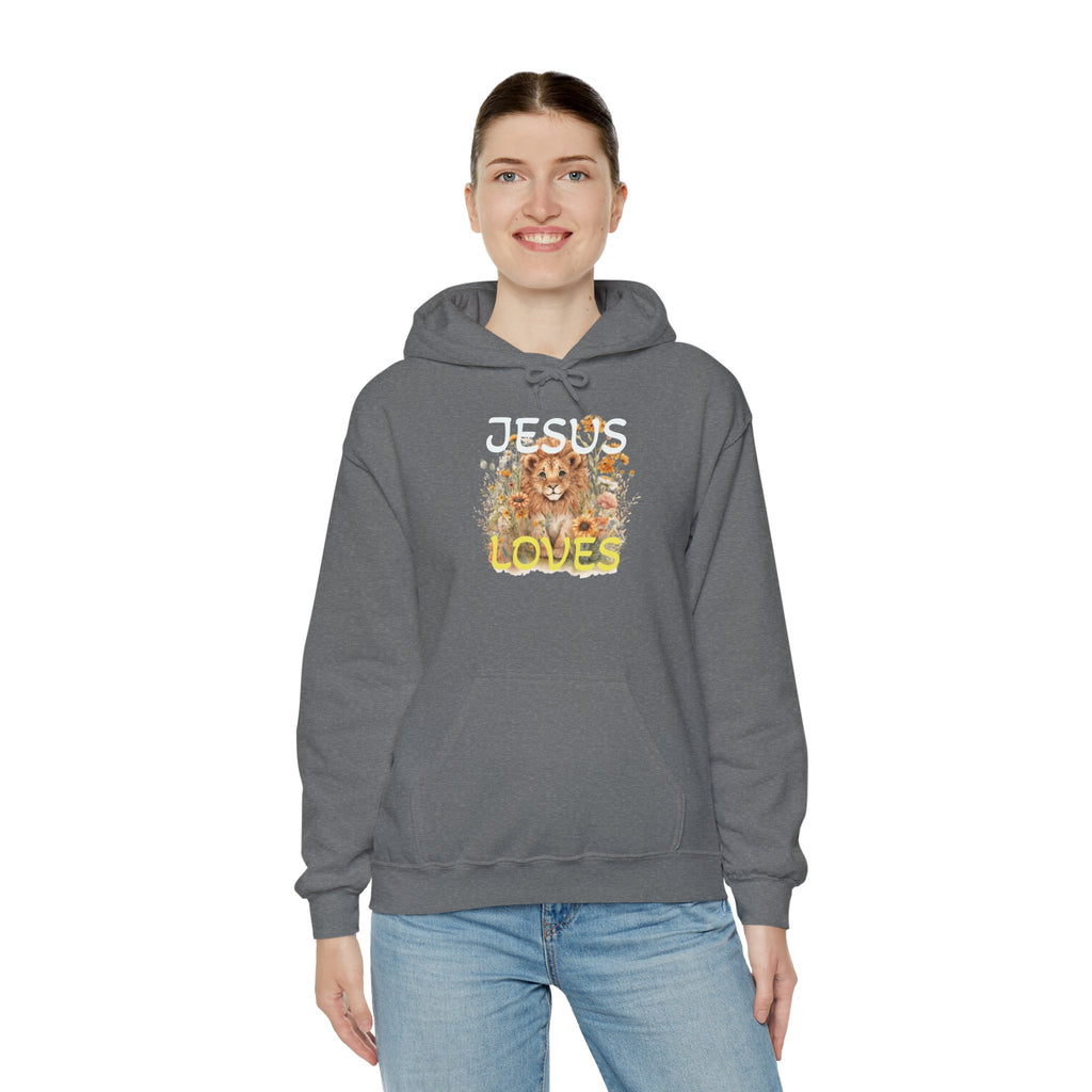 Jesus Loves Lion Hoodie - Faith-Inspired Christian Pullover