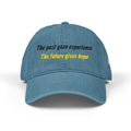 Denim Cap — Embroidered ‘The past gave experience / The future gives hope’ Inspirational Cap – Christian faith apparel & gif