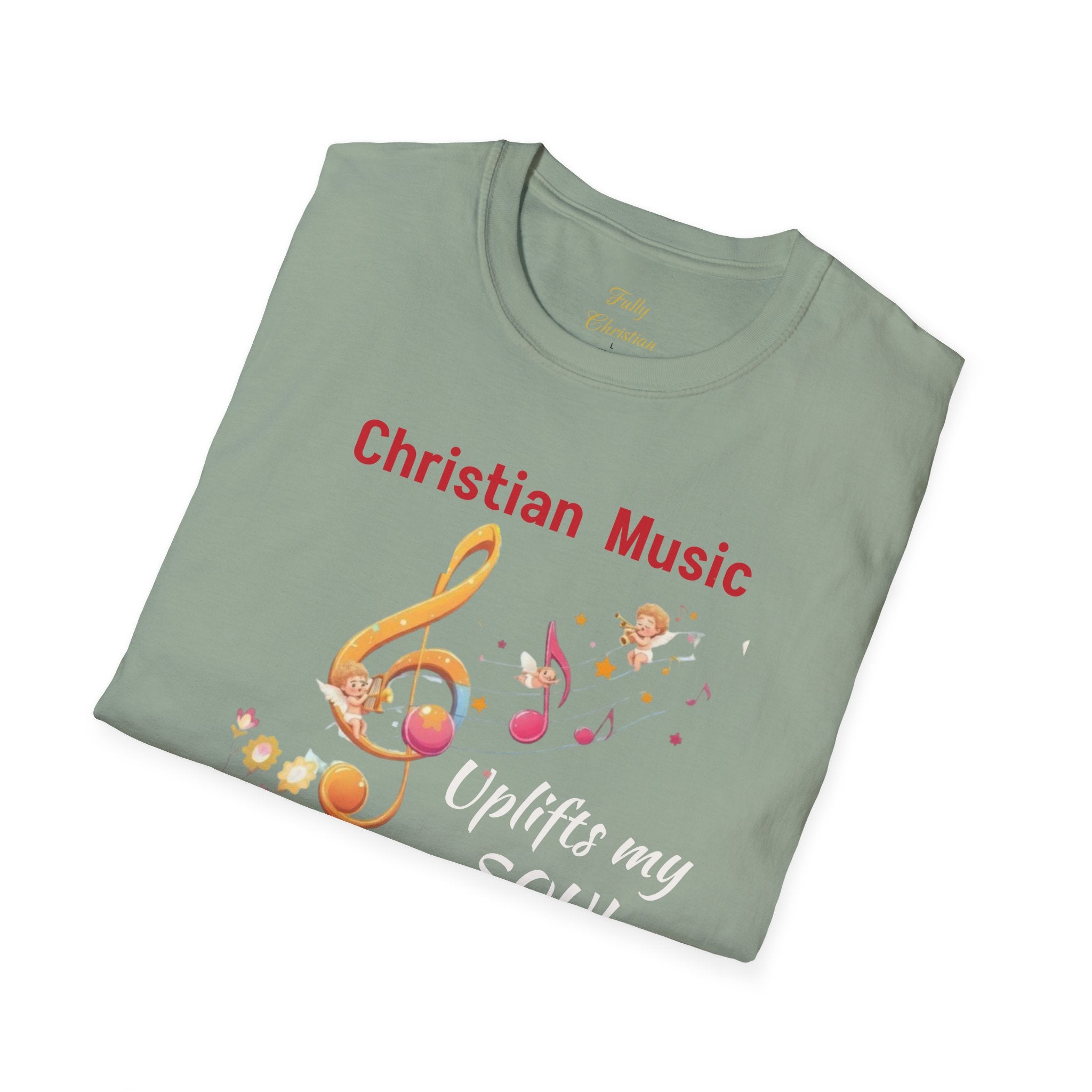 Christian Music T-Shirt – "Uplifts My Soul" Inspirational Faith Tee